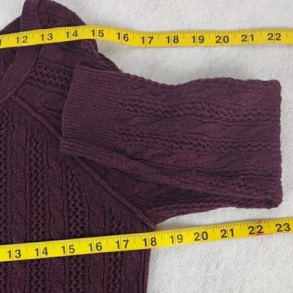 American Eagle Dark Purple Cotton Blend Knit Pullover Sweater Size SP - Picture 8 of 10